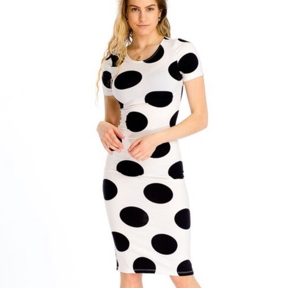 4 colors POLKA BODY CON - DRESS - Picture 7 of 7